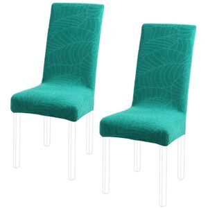 Chair SlipCovers Dining Room Set of 2 Stretch Spandex Fabric Teal